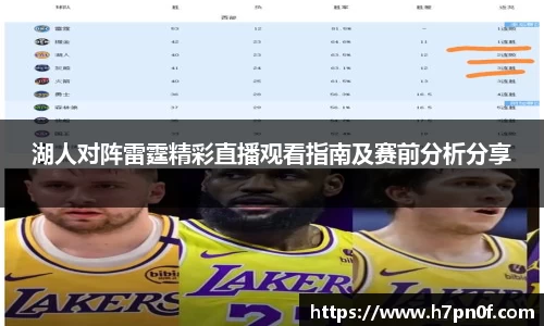 湖人对阵雷霆精彩直播观看指南及赛前分析分享